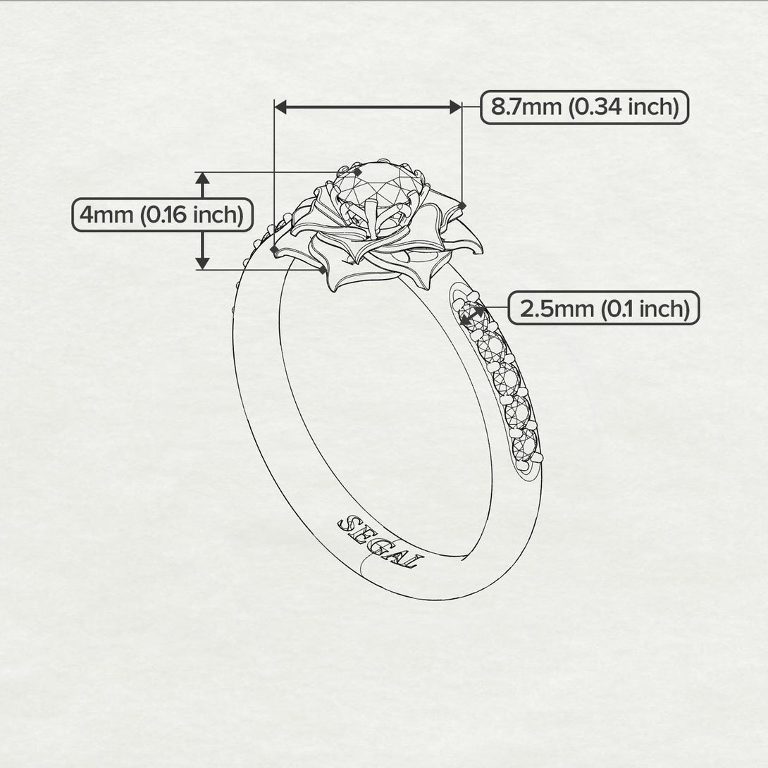 A lady's Rose Pink Moissanite Ring- Elena no. 802